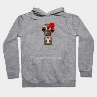 Red Day of the Dead Sugar Skull Baby Platypus Hoodie